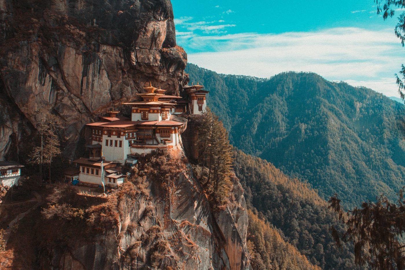 The group at a valley viewpoint, Bhutan